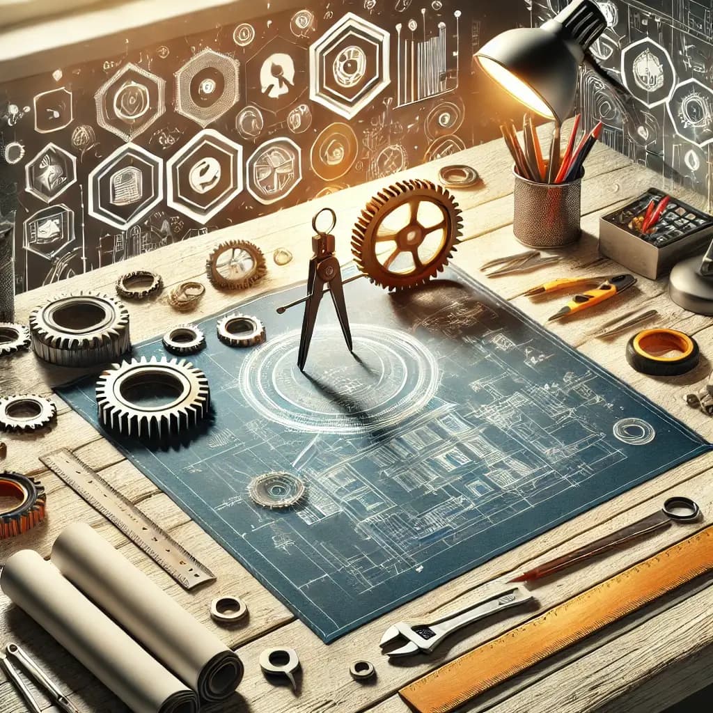 An artistic and visually engaging image representing AutoCAD troubleshooting